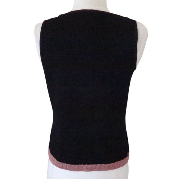 KENZO floral intarsia tank & cardigan sweater twin set M - Picture 4 of 9